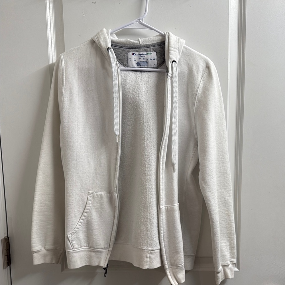 Champion Eco White and Gray Hoodie